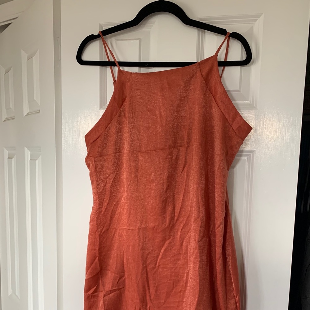 Salmon color polyester dress